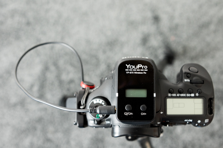 wireless remote attached to a camera