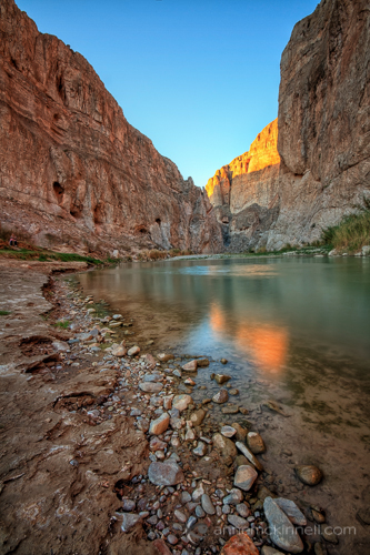 water leading toward cliffs Boquillas Canyon by Anne McKinnell